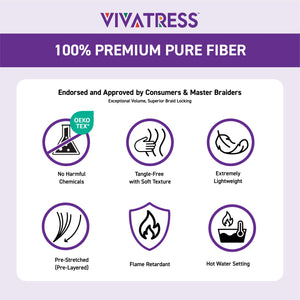 VIVATRESS Pre-Stretched Braiding Hair - 56" Premium Synthetic Yaki Fiber, Tangle Resistant, Ultra Lightweight, Non-Toxic & Hypoallergenic for Protective Styles