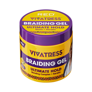 VIVATRESS Ultimate Hold Braiding Gel – 4X Extra Strong, No Flake, Non-Greasy, Long Lasting Sleek Styling Gel with Keratin, Biotin & Rosemary (16 oz)