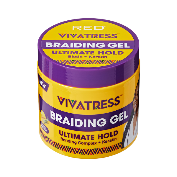 VIVATRESS Ultimate Hold Braiding Gel – 4X Extra Strong, No Flake, Non-Greasy, Long Lasting Sleek Styling Gel with Keratin, Biotin & Rosemary (16 oz)