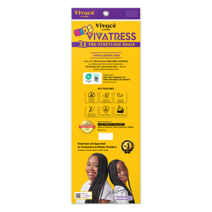 VIVATRESS Pre-Stretched Braiding Hair - 32" Premium Synthetic Yaki Fiber, Tangle Resistant, Ultra Lightweight, Non-Toxic & Hypoallergenic for Protective Styles