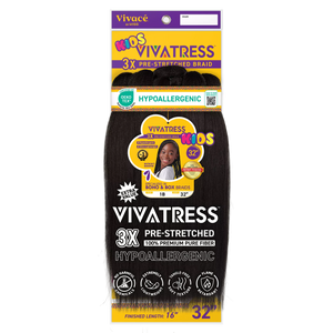 VIVATRESS Pre-Stretched Braiding Hair - 32" Premium Synthetic Yaki Fiber, Tangle Resistant, Ultra Lightweight, Non-Toxic & Hypoallergenic for Protective Styles