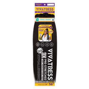 VIVATRESS Pre-Stretched Braiding Hair - 56" Premium Synthetic Yaki Fiber, Tangle Resistant, Ultra Lightweight, Non-Toxic & Hypoallergenic for Protective Styles
